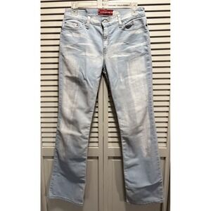 Levi 518 Women Jeans Light Wash Super Low Bootcut Size 7 Reg Logo Pockets